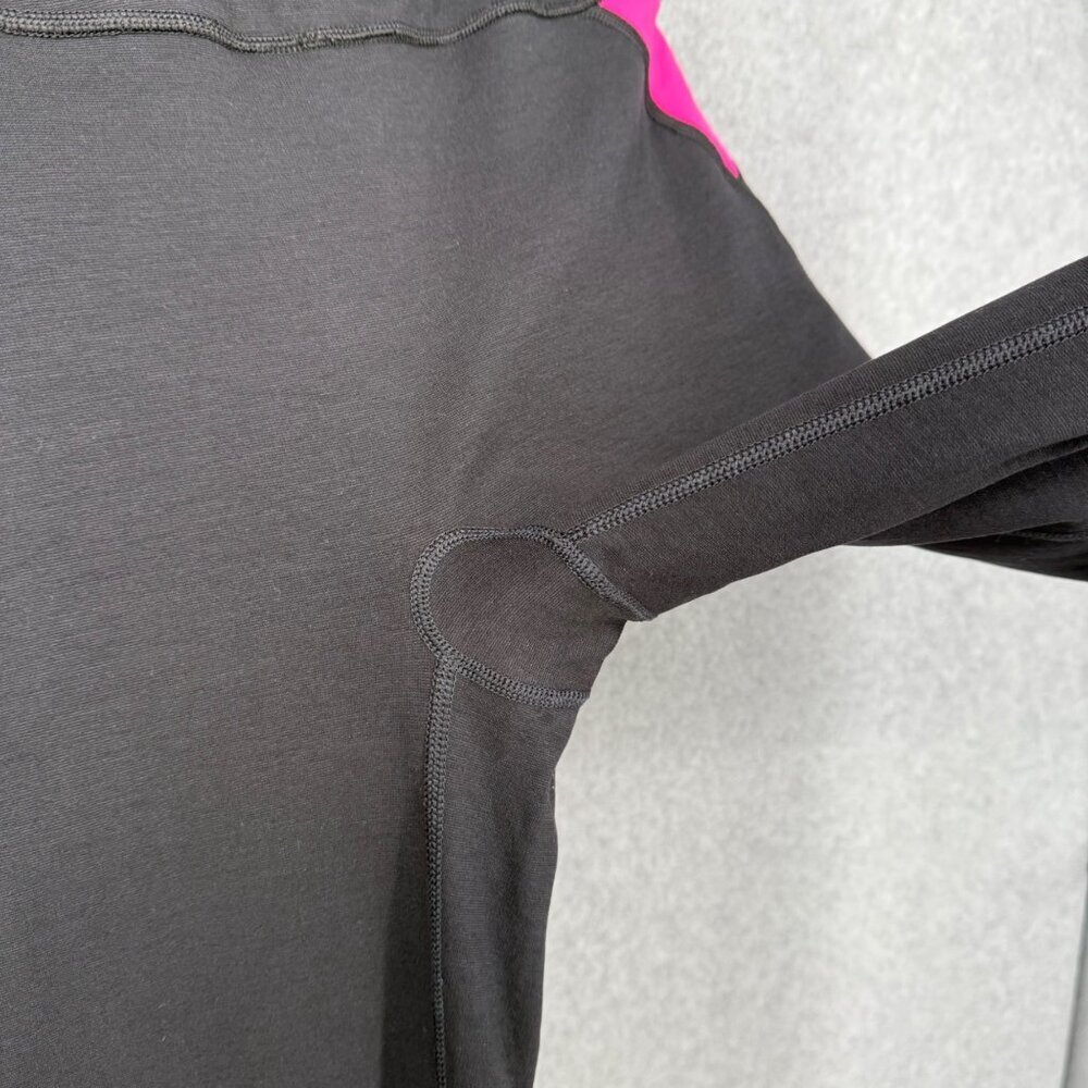 Spanx Womens SlimX Bagel Buster Double Waistband Flare Legging Size L Black Pink - Picture 3 of 13